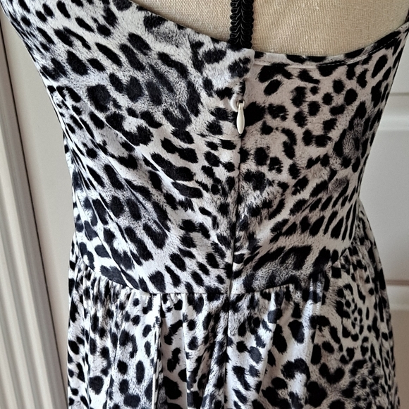 Yathon Size Small Women's Black/White Cheetah Print Sundress - Picture 4 of 11